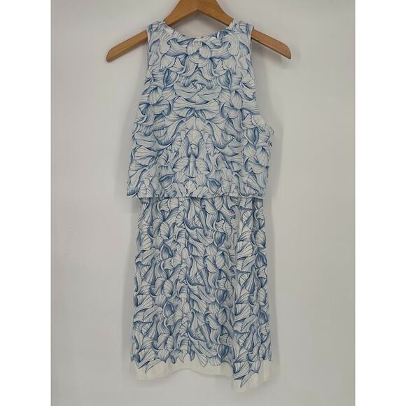 Tory Burch Kaley Dress Ellora Pima Cotton White Blue Shell Nautical Preppy M - Picture 5 of 9